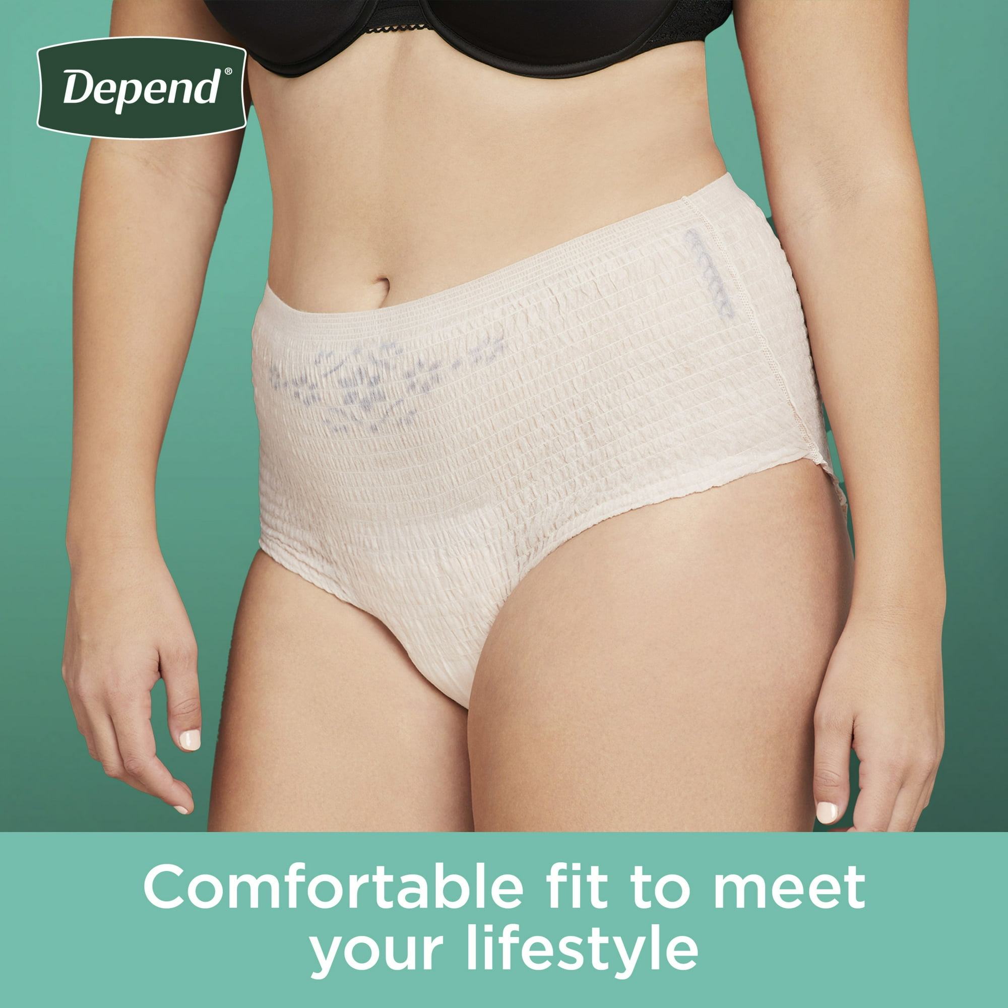 Depend Fresh Protection Incontinence Underwear for Women, Adult Diapers, M, 42 Count