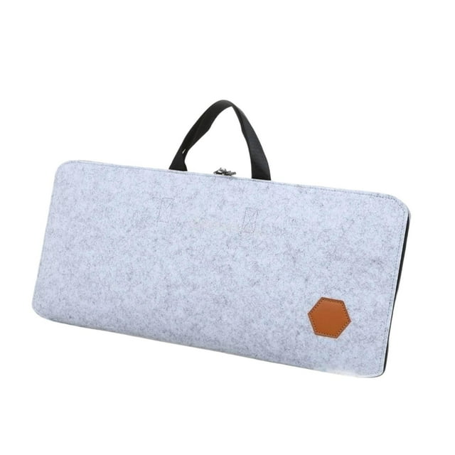 BELOVING PC Keyboard Storage Bag with Zipper Protection Handbag 87 Key Keyboard Case Light Gray