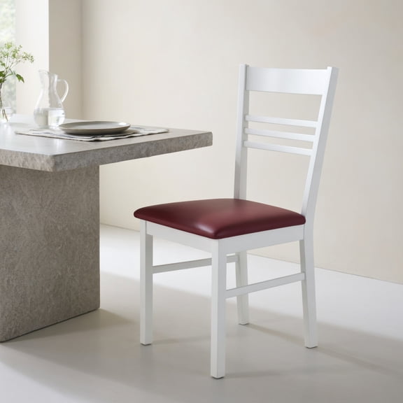 GVN Wood Dining Chairs Set of 2 Modern Kitchen Side Chair with Rubber Wood Frame for Dining Room Living Room Apartment Home Furniture, White