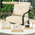 thumbnail image 6 of Giantex Set of 2 Patio Chairs, Outdoor Armchairs with Padded Cushions, Bistro Dining Chairs Iron-Frame Lawn Chairs for Porch Backyard Garden Balcony, Beige, 6 of 10