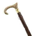 thumbnail image 2 of Decorative Victorian Canes and Walking Sticks for Men & Women - 36" Brown Ebony Brass Handle Unisex Derby Foldable Cane | Hind Handicrafts (36 inch Engraved, Brass Derby), 2 of 3