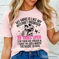 thumbnail image 2 of My Mind is Like My Internet Browser T-Shirt, Sassy Overstimulated Skeleton Funny Tee, 2 of 6