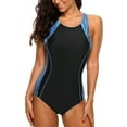 thumbnail image 3 of Sociala Women's Halter Print One Piece Swimsuit Unitard Athletic Swimwear, 3 of 7