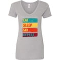 thumbnail image 3 of Inktastic Skiing Eat Sleep Ski Repeat Women's V-Neck T-Shirt, 3 of 5