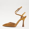 thumbnail image 5 of Sam Edelman Hardy Golden Yellow Ankle Strap Spool Heel Pointed Closed Toe Pumps (Golden Yellow, 8), 5 of 7