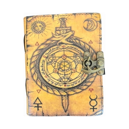 Celestial Earth Goddess Handmade Leather Journal with Clasp – 200 Deckle Edge Pages, 5x7 Vintage Notebook, Boho Spiritual Diary, Travel Writing Journal Gift