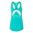 thumbnail image 2 of Wild Bobby, Office Dwight Glasses Face Silhouette Funny Schrute, Pop Culture, Women Racerback Tank Top, Tahiti Blue, Small, 2 of 4
