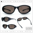 thumbnail image 2 of Oval Beveled Thick Plastic Y2K Sporty Fashion Sunglasses Grey - Brown, 2 of 8