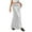 White, variant on NXMZXB Gold Velvet Maxi Skirts for Women Elastic High Waist Drawstring Long Skirt Elegant A-Line Flowy Flared Vacation Long Skirt Gray L