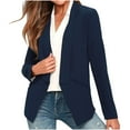 thumbnail image 1 of Blusa informal holgada de color liso con escote en V y botones a rayas para mujer, 1 of 6