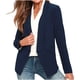 thumbnail image 1 of Blusa informal holgada de color liso con escote en V y botones a rayas para mujer, 1 of 6