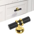 thumbnail image 1 of WIFKLSIIPG Black and Gold Cabinet Knobs Black Drawer Knobs Gold Cabinet Handles Kitchen Dresser Handles T Bar Hardware，Woodworking Tools Cabinet Handles Drawer, 1 of 6