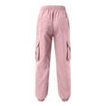 thumbnail image 3 of Men's Cargo Jogger Pants - Drawstring Waist for Streetwear & Casual Outfits Pink 2XL, 3 of 3