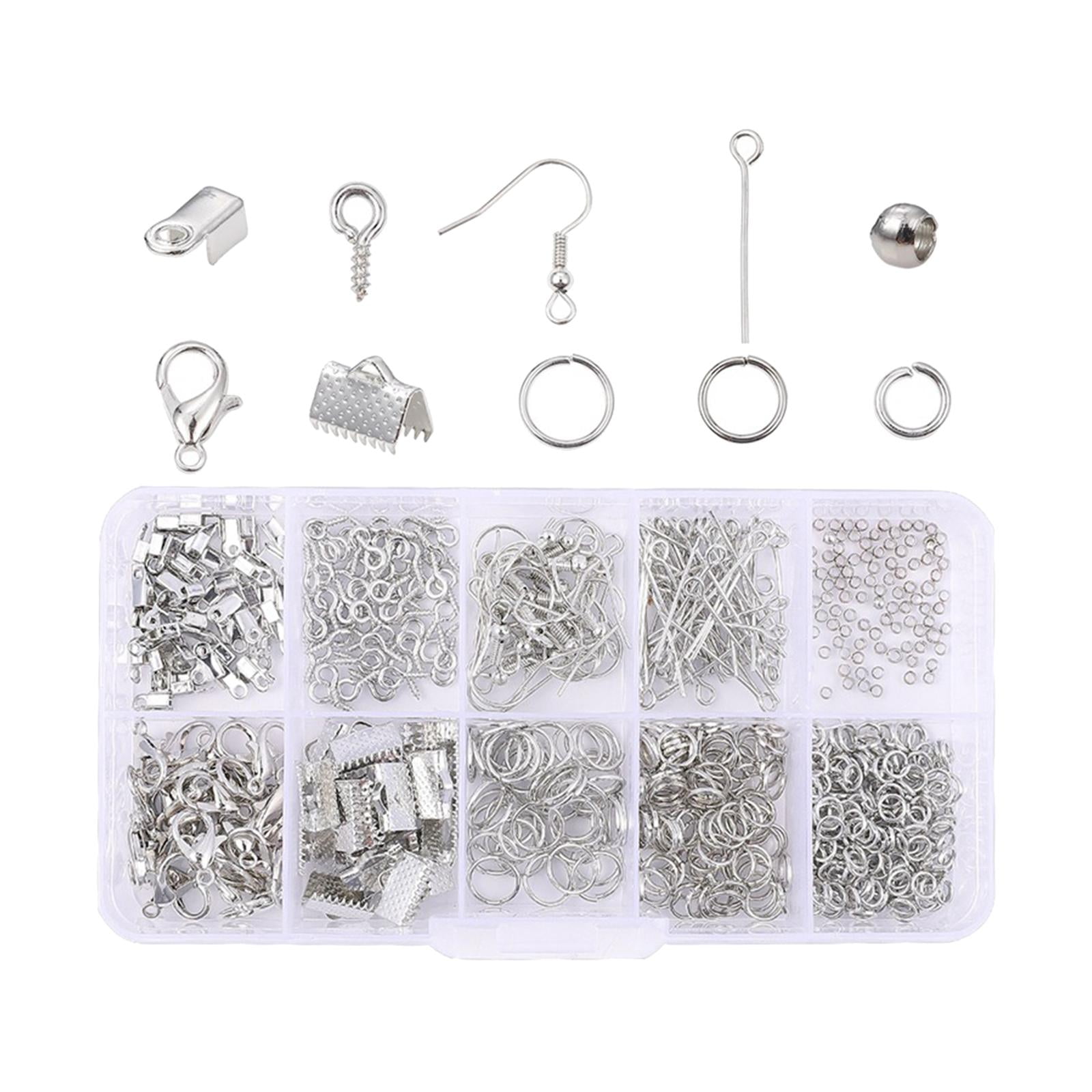 SEWACC 3 Boxes Jewelry Accessories Earring Making Supplies DIY Earring  Hooks Locking Earring Backs Jump Rings Ear Wires Fish Jewlery Kit DIY Ear