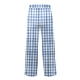 thumbnail image 5 of WTOBBY Women's Wide Leg Casual Pants High Waist Plaid Sports Trousers, Comfortable Stretch Athletic Pants for Jogging and Lounge Wear,Sky Blue M, 5 of 6