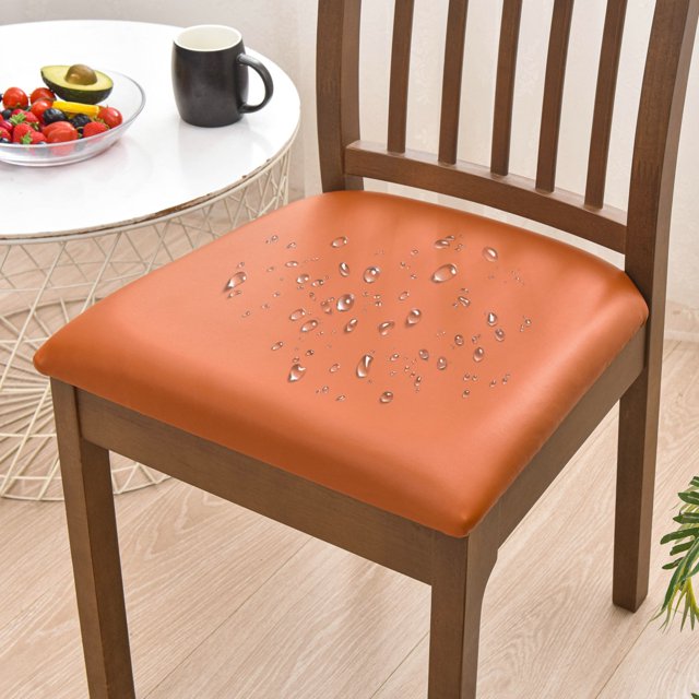 Juego de cojines cuadrados de cuero PU impermeables, funda para asiento de silla, funda protectora para silla de hotel, funda para cojín para el hogar