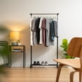 thumbnail image 2 of IRIS Portable Single-Rod Height Adjustable Clothes Rack with Lockable Wheels, Rolling Garment, 2 of 9