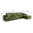 thumbnail image 2 of EHANCIS L-Shaped Cloud Sectional Sofa, Modern Modular Couch with Deep Seat & Plush Corduroy, No Assembly Required,Green, 2 of 6