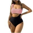 thumbnail image 2 of qelini One Piece Swimsuits for Women High Waisted Swimsuit Solid Color Bathing Suits Summer Swimwear, 2 of 7