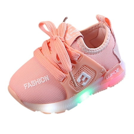 

JDEFEG Toddler Girl Size 4 Shoes Kids Lighted Glowing Shoes Boys Baby with Luminous Sole Children Led Shoes Boys Girls Light Up 3 Big Kid Shoe Mesh Red 29