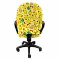 thumbnail image 3 of Animal Office Chair Slipcover, Chickens in Various Stances Hatching Reading Eating Crying Sleeping Poultry, Protective Stretch Decorative Fabric Cover, Standard Size, Multicolor, by Ambesonne, 3 of 5
