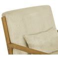 thumbnail image 6 of Jopath Mid-Century Accent Chair,Modern Corduroy Fabric Arm Chair with Wood Frame and Pillow,Upholstered Armchair,Reading Chair,Lounge Chair for Living Room,Bedroom,Beige 01, 6 of 8