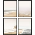 thumbnail image 3 of PixonSign 4 PCS Posters Sea Wave Wall Art Set White Minimalist Ocean Beach Seashore Landscape Prints Room Decor Nature Wilderness Multicolor Artwork for Living Room, Bedroom, Office - 12"x16" Black, 3 of 5