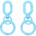 thumbnail image 1 of PATIKIL 2.2" Swivel Snap Hooks with Key Rings, 2Pcs Double Opening Metal Oval Swivel Spring Clasp Clip with O Ring for DIY Crafts Jewelry Lanyard Making Keychain Bags Purse Hardware, Blue, 1 of 6