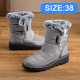 thumbnail image 2 of Botas de nieve de invierno para mujer, botas de mujer de ancho ancho, botas de nieve de media pantorrilla, botines cálidos con forro de piel, antideslizantes, cómodos para exteriores, 2 of 5
