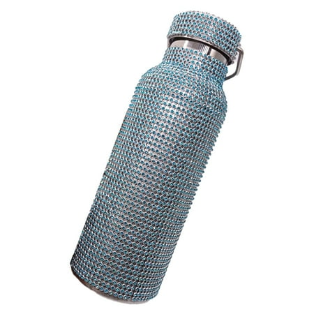 

UDIYO Insulated Tumbler Water Tumbler Glitter Practical Stainless Steel Bling Fake Rhinestone Stainless Steel Thermal Bottle for Gift
