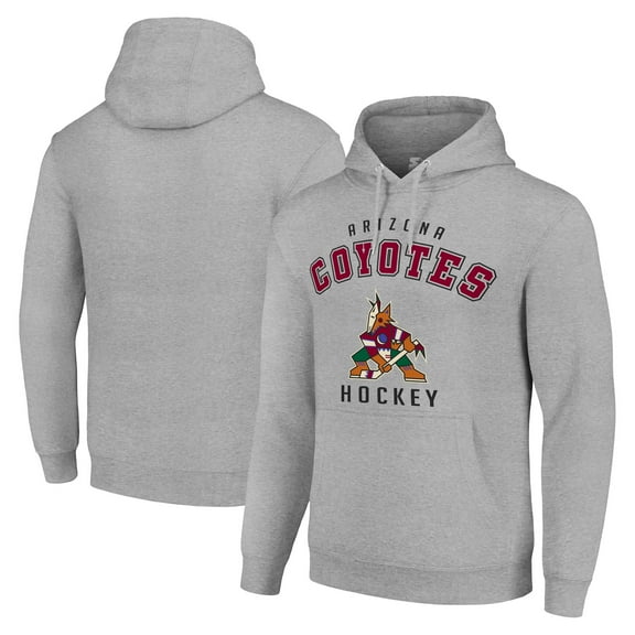 Men's Starter Heather Gray Arizona Coyotes  Logo Pullover Hoodie