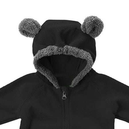

TOWED22 Baby Jacket Baby Boys Winter Jackets Coats Toddler Faux Hooded Overcoat Dress Warm Cotton Lined Thick Trench Outerwear Black