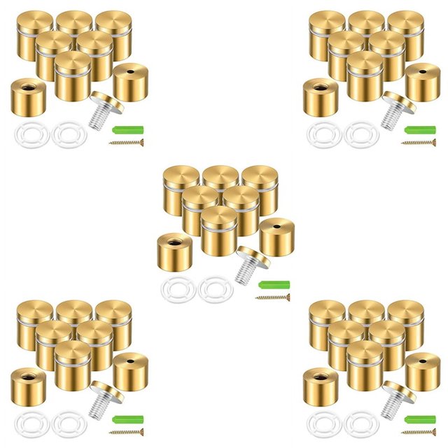 40 Juegos de Tornillos Separadores, Herrajes de Montaje en Pared con Separadores de Clavos Publicitarios para Colgar Marcos de Fotos AcríLicos (25 X 25 mm)