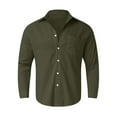 thumbnail image 3 of JTieacloth Mens Dress Shirts Mens Casual Loose Solid Color Lapel Pocket Long Sleeve Shirt Green, 3 of 5