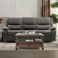 thumbnail image 2 of Furniture of America Caddo Upholstered Fabric Dark Gray Reclining Sofa, 2 of 5