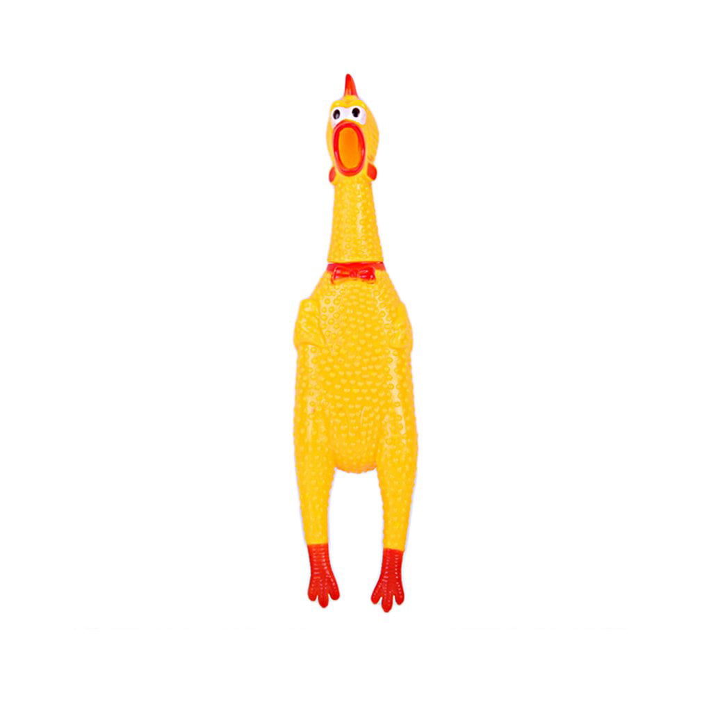 Banbie Funny Pet Toy Squawking Rooster Screaming Rubber Chicken Shrilling Dog Cat Toy 