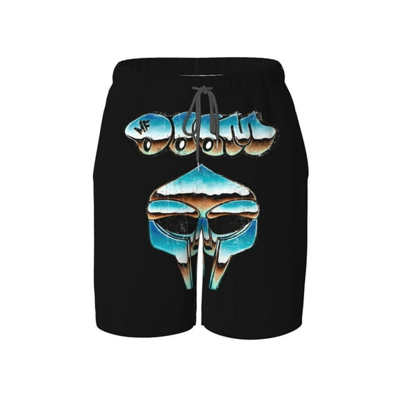 Boys Mf Doom Swim Trunks With Mesh Liner Kids Cartoon Quick Dry Swim Shorts With Pockets
