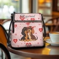 thumbnail image 3 of LedBack Dachshund Print Satchel Purse for Women Ladies Valentine's Day Leather Crossbody Purse Shoulder Bag Hobo Handbag with Adjustable Strap, Gift for Wife Girlfriend, Pink, 3 of 7