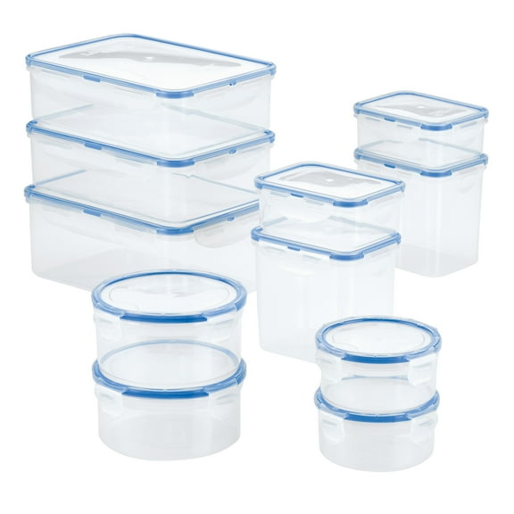 LocknLock 22-Piece 100% Airtight and Leakproof Easy Essentials Rectangular Food Storage Container Set