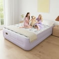 thumbnail image 5 of Luxury Queen Air Mattress with Built-In Battery Pump,Heavy-Duty Waterproof Veltex Surface for Indoor/Outdoor Use,Portable Inflatable Camping Bed & Guest Bed(Lavender Purple), 5 of 11