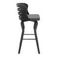 thumbnail image 3 of Armen Living Indoor Vander 30" Gray Faux Leather and Brushed Stainless Steel Swivel Bar Stool, 3 of 8