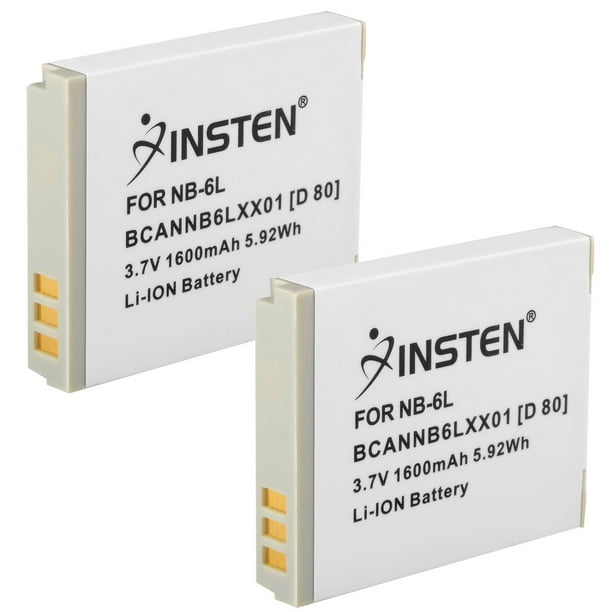 vloot opblijven Eerlijkheid Insten 2 Battery for Canon NB-6L IXUS SD770 SD980 IS 310 300 D20 SX240 HS  SX260 HS (2-Pack Bundle) - Walmart.com