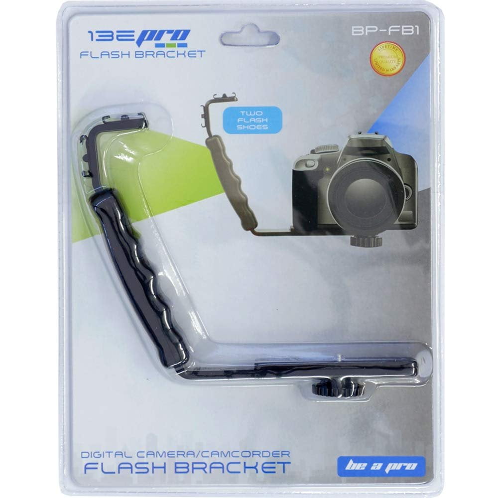 Be-Pro Heavy Duty Photography L Bracket with 2 Flash Shoe Mounts