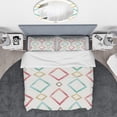 thumbnail image 3 of Designart 'Gilded Red and Blue Diamonds' Geometric Duvet Cover Set, 3 of 4