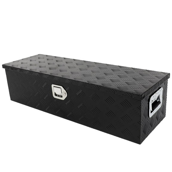 Truck Bed Tool Box 39inch Underbody Flatbox Truck Bed RV Trailer Pickup Toolbox Heavy Duty Underbed Tools Chest Box with Side Handle, Lock and Keys Black