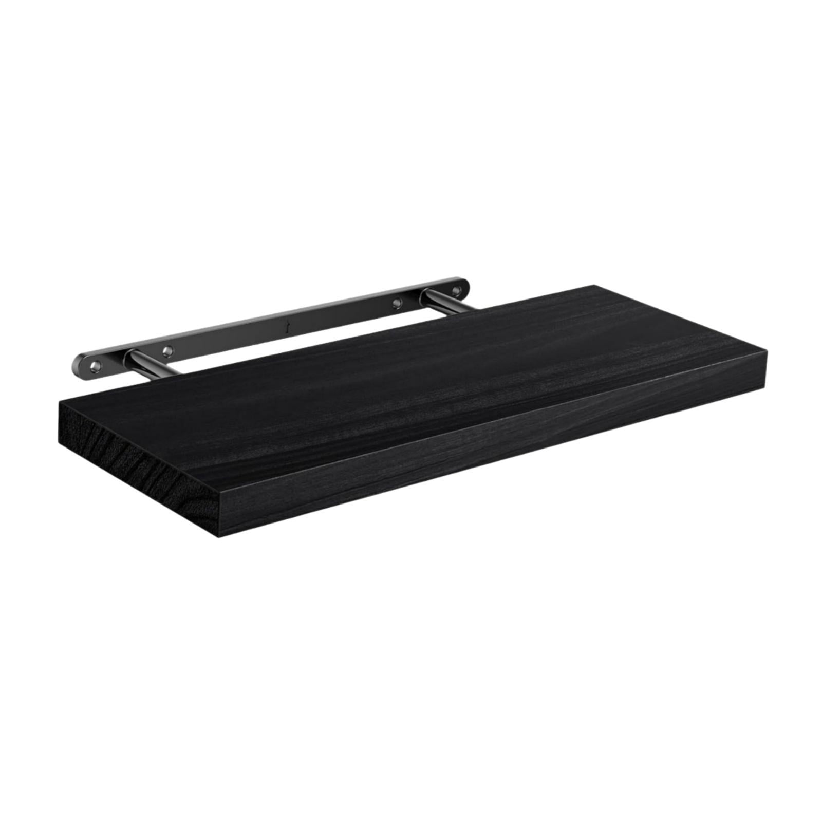 CarpNettore Float Shelf Rustic Hanging Minimalist Wood Wall Shelf with Invisible Bracket for Black