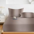 thumbnail image 6 of Queen Size Fitted Sheet Set - Brown Ombre 3 Piece Bedding Sets 16" Deep Pocket Fitted Sheet with 2 Pillowcases, Farmhouse Brown Gradient Modern Art Brushed Microfiber Hotel Luxury Bed Sheets, 6 of 9