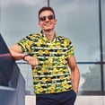 thumbnail image 4 of Fotbe Orange and Lemon Camiseta Polo de Golf para Hombre con Estampado – Camisa Deportiva Transpirable con Cuello Abotonado-Medium, 4 of 6