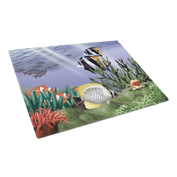 Caroline's Treasures Undersea Fantasy 9 Glass Cutting Board Large