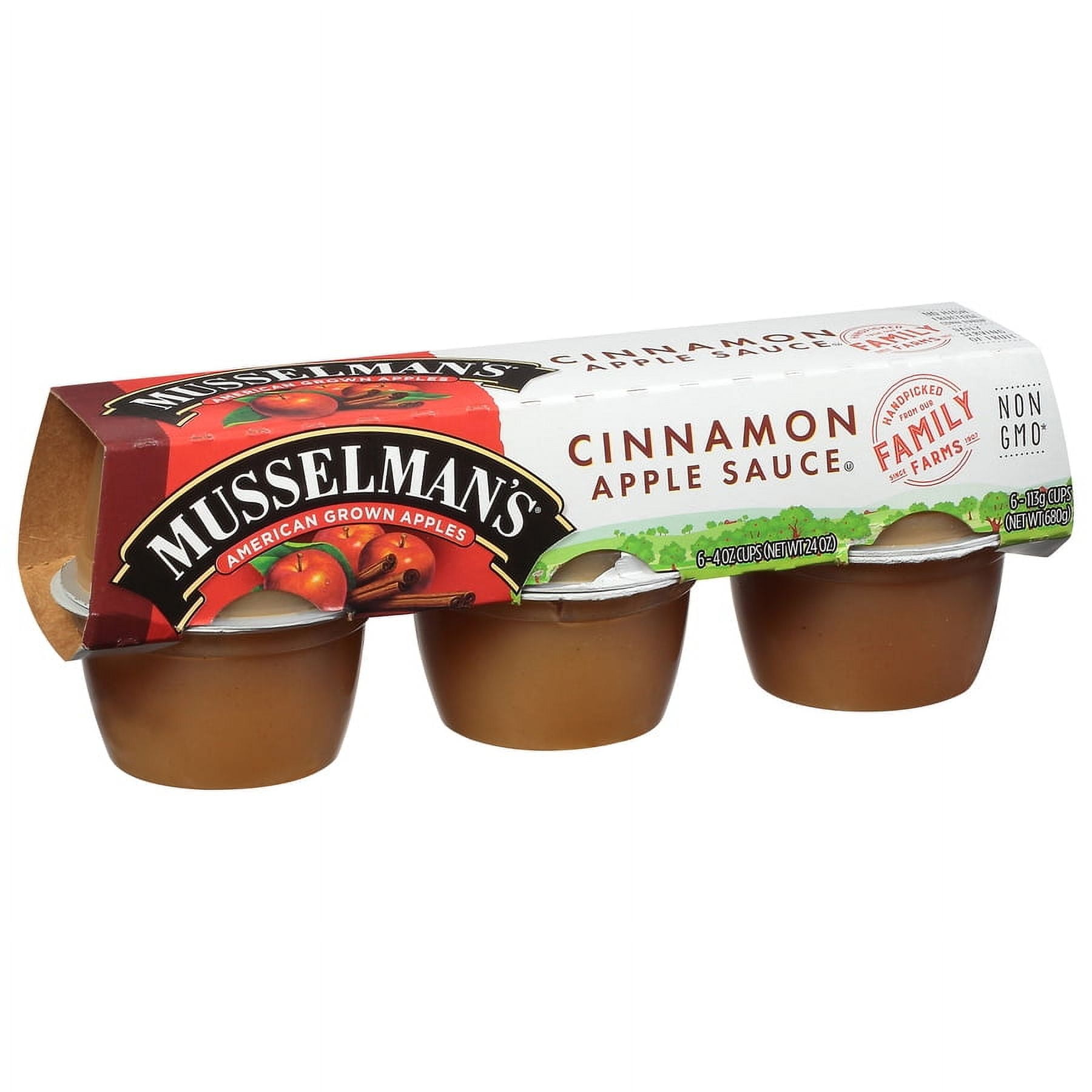 Musselman's Applesauce Cups, Cinnamon, 4 oz, 6 Ct